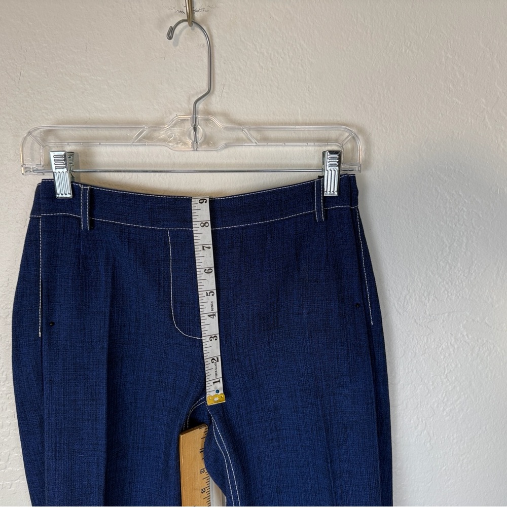 NWT Wes Gordon Blue Trouser Jeans White Stitch Slub 8 Preppy Quiet Luxury Retro - Picture 10 of 14